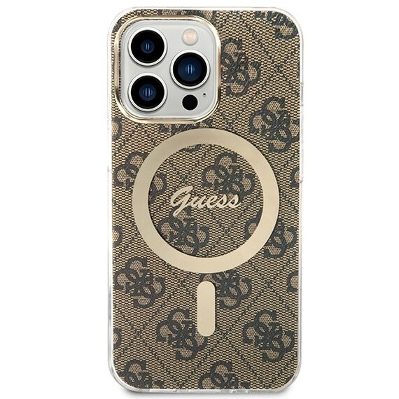 Set Guess GUBPP13LH4EACSW Case+ Charger iPhone 13 Pro brown/brown hard case 4G Print MagSafe | Techbox