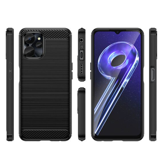Carbon Case for Realme 10 5G / Realme 9i 5G Flexible Silicone Carbon Cover Black - Uncategorized Cases (2) - Cases - Techbox