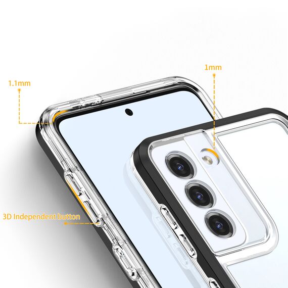 Clear 3in1 case for Samsung Galaxy S23+ silicone cover with frame black | Techbox