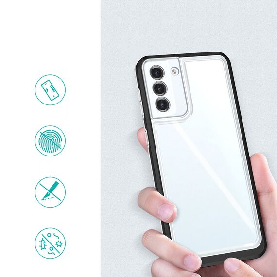 Clear 3in1 case for Samsung Galaxy S23+ silicone cover with frame black | Techbox