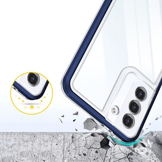 Clear 3in1 case for Samsung Galaxy S23+ silicone cover with frame blue - Samsung Cases - Cases - Techbox