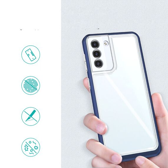 Clear 3in1 case for Samsung Galaxy S23 silicone cover with frame blue | Techbox