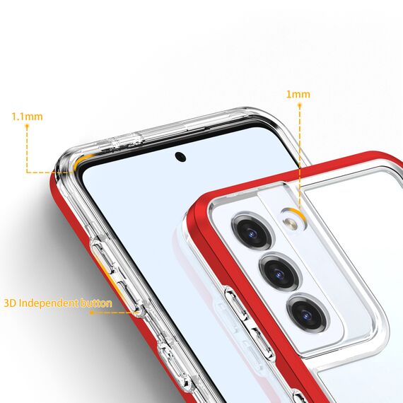 Clear 3in1 case for Samsung Galaxy S23 silicone cover with frame red | Techbox