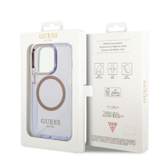 Guess Gold Outline Translucent MagSafe Case for iPhone 14 Pro Max 6.7" - Purple - Uncategorized Cases (2) - Cases - Techbox