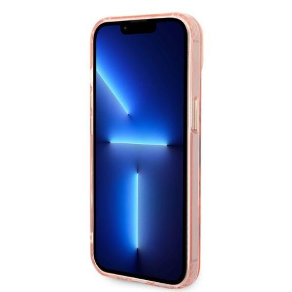 Guess GUHMP14MHTCMP iPhone 14 Plus 6.7" pink/pink hard case Gold Outline Translucent MagSafe | Techbox