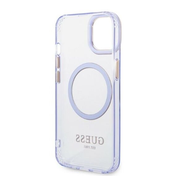 Guess GUHMP14SHTCMU iPhone 14 6.1" purple/purple hard case Gold Outline Translucent MagSafe | Techbox