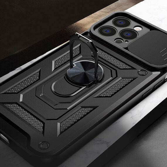 Hybrid Armor Camshield case for Huawei nova Y90 armored case with camera cover black | Techbox
