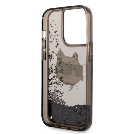 Karl Lagerfeld KLHCP14LLNCHCK iPhone 14 Pro 6.1" black/black hardcase Glitter Choupette Head | Techbox