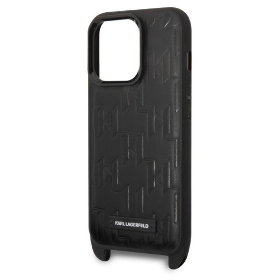 Karl Lagerfeld KLHCP14LSTMMK iPhone 14 Pro 6.1" hardcase black/black Monogram Plaque Logo Strap | Techbox