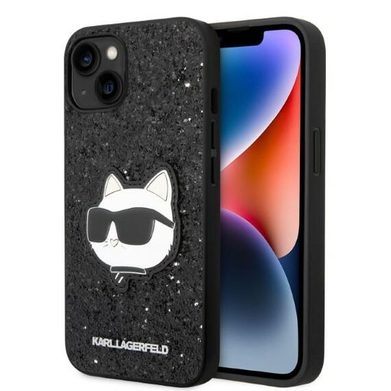 Karl Lagerfeld KLHCP14MG2CPK iPhone 14 Plus 6.7" black/black hardcase Glitter Choupette Patch | Techbox
