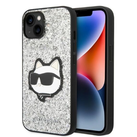 Karl Lagerfeld KLHCP14MG2CPS iPhone 14 Plus 6.7" silver/silver hardcase Glitter Choupette Patch | Techbox