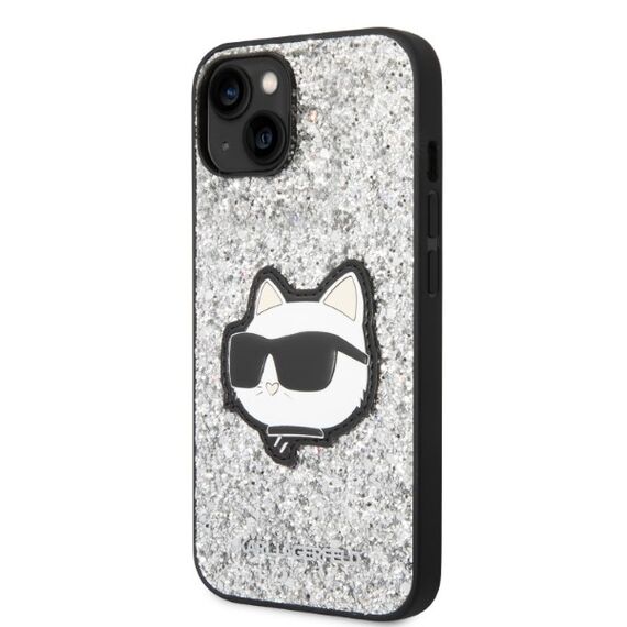 Karl Lagerfeld KLHCP14MG2CPS iPhone 14 Plus 6.7" silver/silver hardcase Glitter Choupette Patch | Techbox