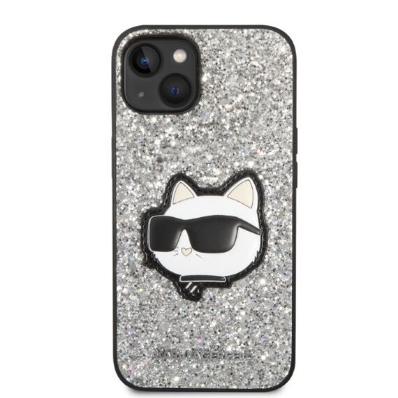 Karl Lagerfeld KLHCP14MG2CPS iPhone 14 Plus 6.7" silver/silver hardcase Glitter Choupette Patch | Techbox