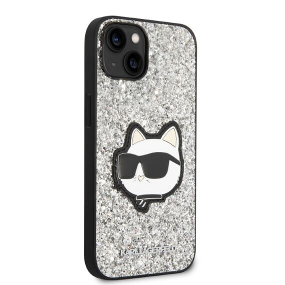 Karl Lagerfeld KLHCP14MG2CPS iPhone 14 Plus 6.7" silver/silver hardcase Glitter Choupette Patch | Techbox