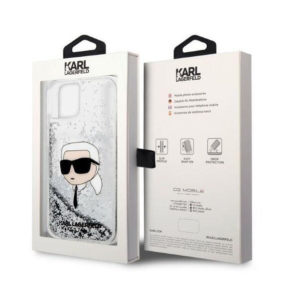 Karl Lagerfeld KLHCP14MLNKHCH iPhone 14 Plus 6.7" silver/silver hardcase Glitter Karl Head - Apple Cases - Cases - Techbox