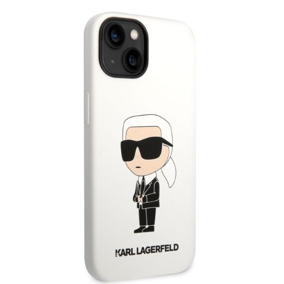Karl Lagerfeld KLHCP14MSNIKBCH iPhone 14 Plus 6.7" hardcase white/white Silicone Ikonik | Techbox