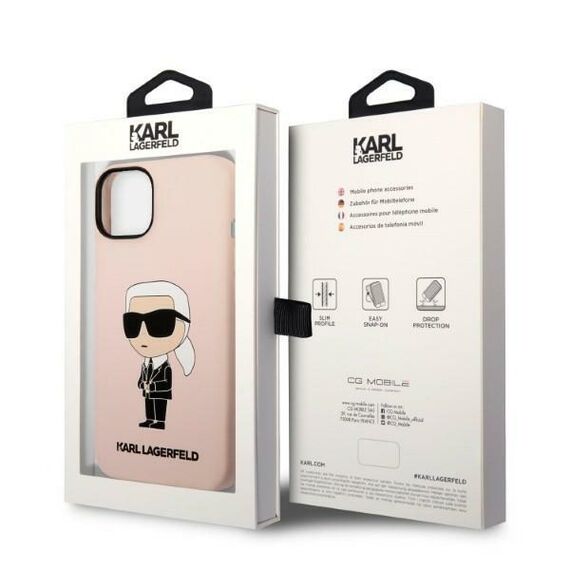 Karl Lagerfeld KLHCP14MSNIKBCP iPhone 14 Plus 6.7" hardcase pink/pink Silicone Ikonik - Apple Cases - Cases - Techbox
