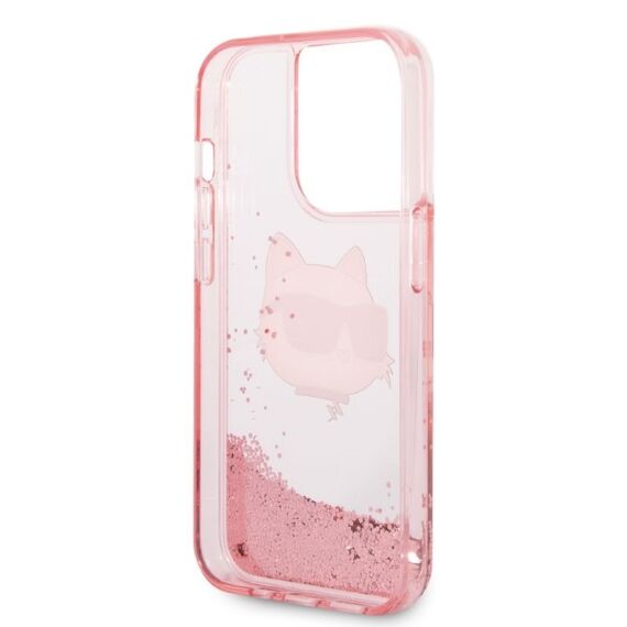 Karl Lagerfeld KLHCP14XLNCHCP iPhone 14 Pro Max 6.7" pink/pink hardcase Glitter Choupette Head | Techbox