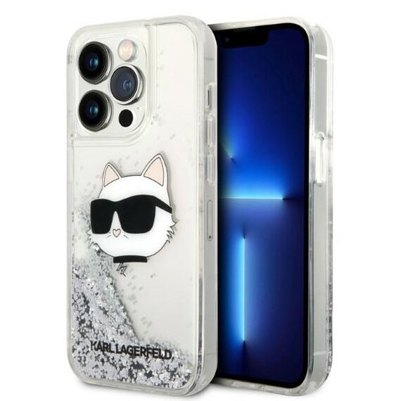 Karl Lagerfeld KLHCP14XLNHCS iPhone 14 Pro Max 6.7" silver/silver hardcase Glitter Choupette Head - Apple Cases - Cases - Techbox
