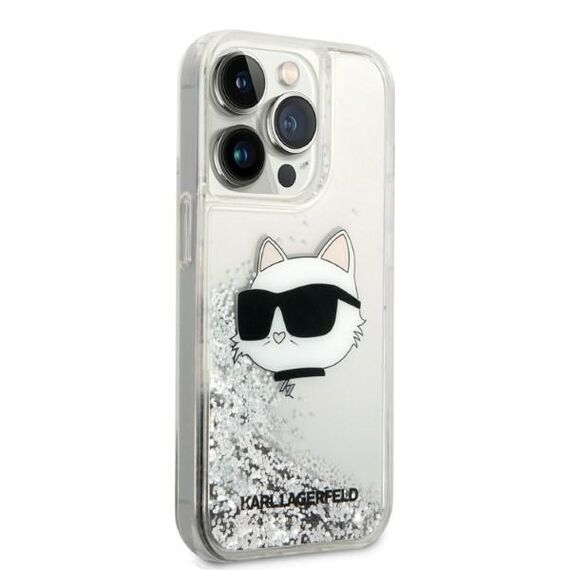 Karl Lagerfeld KLHCP14XLNHCS iPhone 14 Pro Max 6.7" silver/silver hardcase Glitter Choupette Head - Apple Cases - Cases - Techbox
