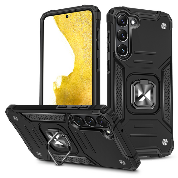 Wozinsky Ring Armor case for Samsung Galaxy S23+ armored cover magnetic holder ring black - Samsung Cases - Cases - Techbox