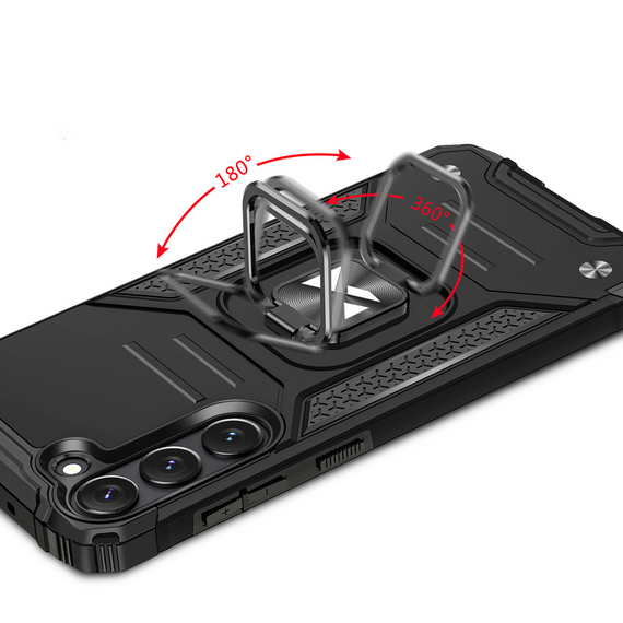 Wozinsky Ring Armor case for Samsung Galaxy S23+ armored cover magnetic holder ring black - Samsung Cases - Cases - Techbox