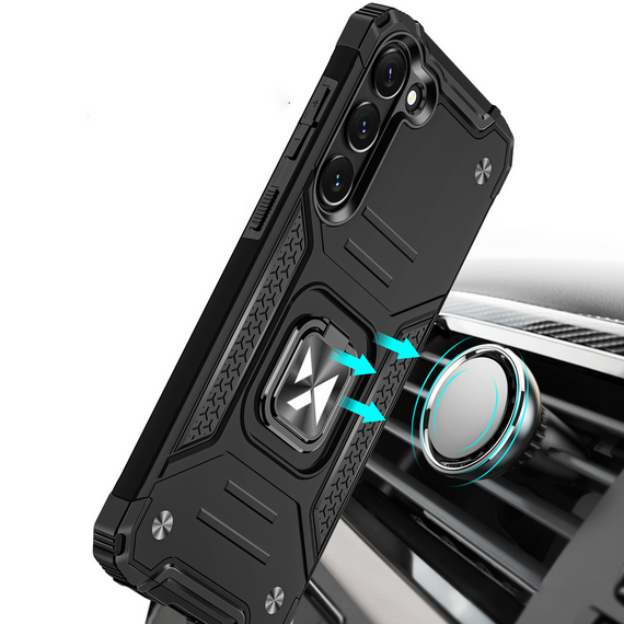 Wozinsky Ring Armor case for Samsung Galaxy S23+ armored cover magnetic holder ring black - Samsung Cases - Cases - Techbox