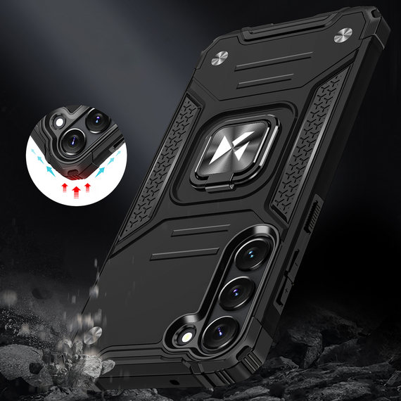 Wozinsky Ring Armor case for Samsung Galaxy S23+ armored cover magnetic holder ring black - Samsung Cases - Cases - Techbox