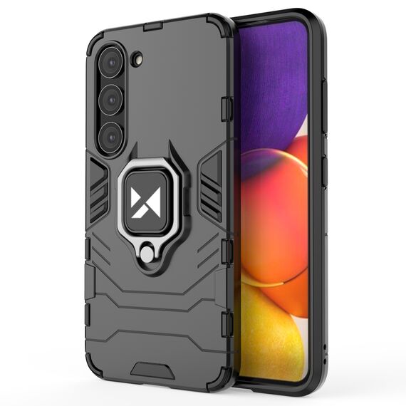 Wozinsky Ring Armor case for Samsung Galaxy S23+ armored cover magnetic holder ring black - Samsung Cases - Cases - Techbox