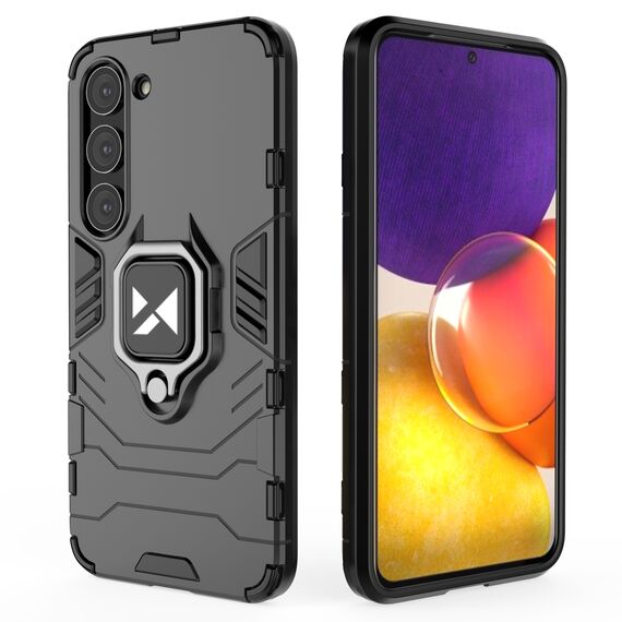 Wozinsky Ring Armor case for Samsung Galaxy S23+ armored cover magnetic holder ring black - Samsung Cases - Cases - Techbox