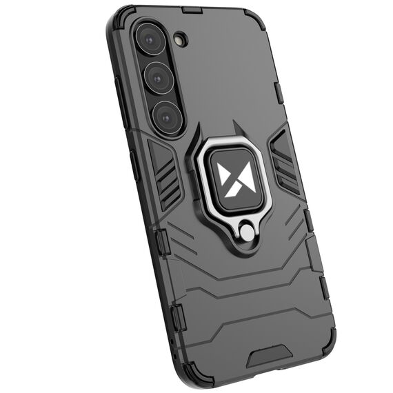 Wozinsky Ring Armor case for Samsung Galaxy S23+ armored cover magnetic holder ring black - Samsung Cases - Cases - Techbox