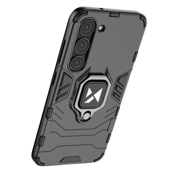 Wozinsky Ring Armor case for Samsung Galaxy S23+ armored cover magnetic holder ring black - Samsung Cases - Cases - Techbox