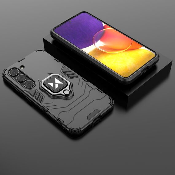Wozinsky Ring Armor case for Samsung Galaxy S23+ armored cover magnetic holder ring black - Samsung Cases - Cases - Techbox