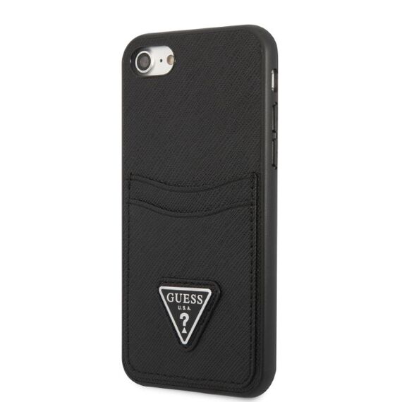 Guess GUHCI8PSATPK iPhone 7/8 SE 2020 / SE 2022 hardcase black/black hardcase Saffiano Triangle Logo Cardslot - Uncategorized Cases (2) - Cases - Techbox