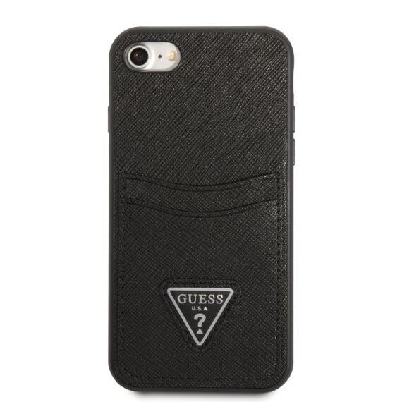 Guess GUHCI8PSATPK iPhone 7/8 SE 2020 / SE 2022 hardcase black/black hardcase Saffiano Triangle Logo Cardslot - Uncategorized Cases (2) - Cases - Techbox