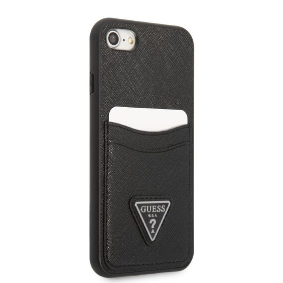 Guess GUHCI8PSATPK iPhone 7/8 SE 2020 / SE 2022 hardcase black/black hardcase Saffiano Triangle Logo Cardslot - Uncategorized Cases (2) - Cases - Techbox