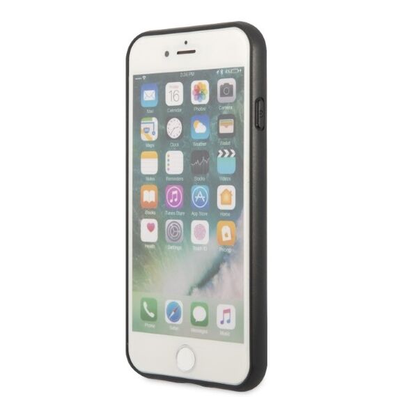 Guess GUHCI8PSATPK iPhone 7/8 SE 2020 / SE 2022 hardcase black/black hardcase Saffiano Triangle Logo Cardslot - Uncategorized Cases (2) - Cases - Techbox