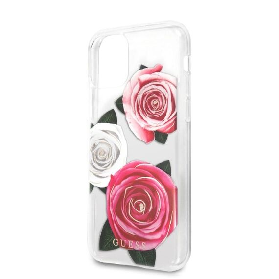 Guess GUHCN58ROSTRT iPhone 11 Pro transparent hardcase Flower Desire Pink & White Rose | Techbox