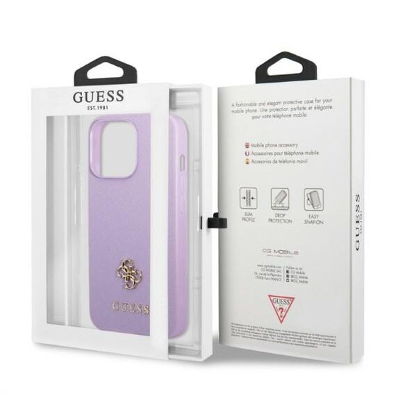 Guess GUHCP13XPS4MU iPhone 13 Pro Max 6.7" purple/purple hardcase Saffiano 4G Small Metal Logo - Apple Cases - Cases - Techbox