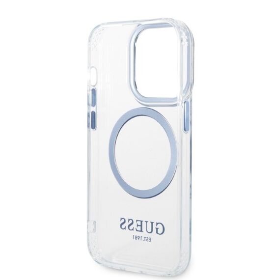 Guess GUHMP14XHTRMB iPhone 14 Pro Max 6.7" blue/blue hard case Metal Outline Magsafe - Apple Cases - Cases - Techbox