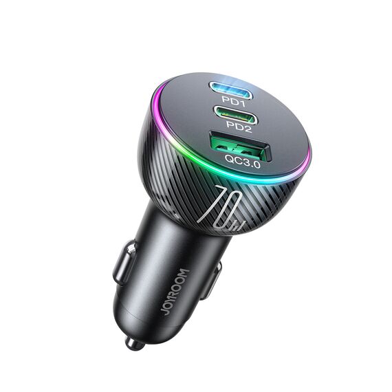 Joyroom car charger 70W with 3 ports: USB, 2 x USB C black (JR-CL26) | Techbox