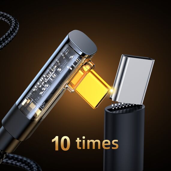 Joyroom USB C cable angled - USB C for fast charging and data transfer 100W 1.2 m black (S-CC100A6) - Cables & Adapters - Cables & Accessories - Techbox