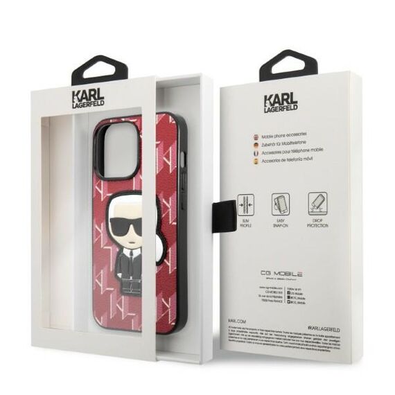 Karl Lagerfeld KLHCP13LPMNIKPI iPhone 13 Pro / 13 6.1" hardcase red/red Monogram Ikonik Patch - Apple Cases - Cases - Techbox