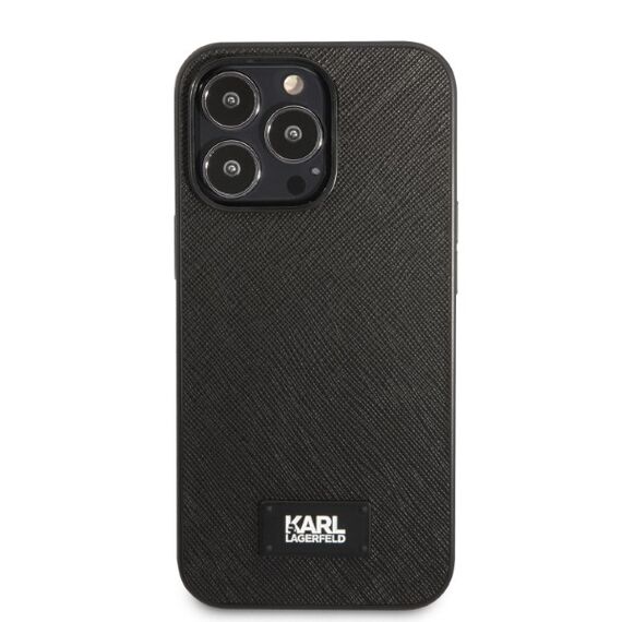 Karl Lagerfeld KLHCP13LSFMP2K iPhone 13 Pro / 13 6.1" hardcase black/black Saffiano Plaque - Apple Cases - Cases - Techbox