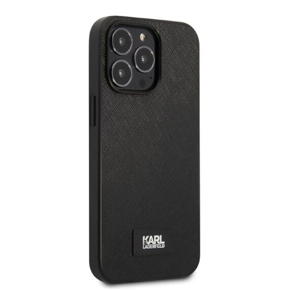 Karl Lagerfeld KLHCP13LSFMP2K iPhone 13 Pro / 13 6.1" hardcase black/black Saffiano Plaque - Apple Cases - Cases - Techbox