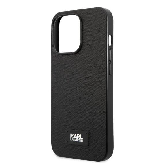 Karl Lagerfeld KLHCP13LSFMP2K iPhone 13 Pro / 13 6.1" hardcase black/black Saffiano Plaque - Apple Cases - Cases - Techbox