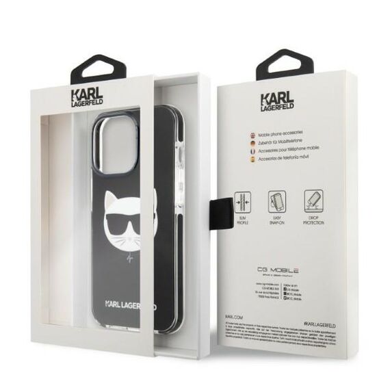 Karl Lagerfeld KLHCP13LTPECK iPhone 13 Pro / 13 6.1" hardcase black/black Choupette Head | Techbox