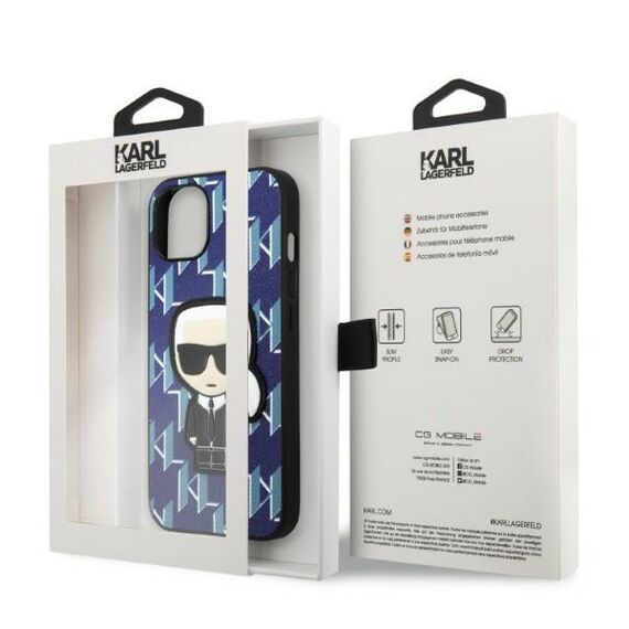 Karl Lagerfeld KLHCP13MPMNIKBL iPhone 13 6.1" hardcase blue/blue Monogram Ikonik Patch | Techbox