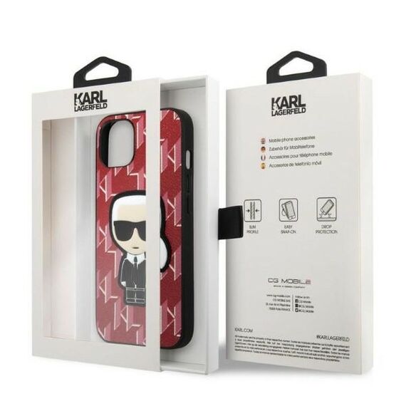 Karl Lagerfeld KLHCP13SPMNIKPI iPhone 13 mini 5.4" hardcase red/red Monogram Ikonik Patch | Techbox