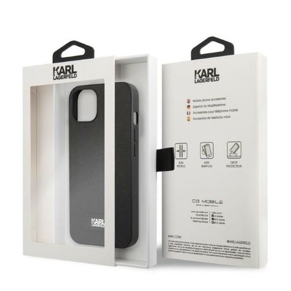 Karl Lagerfeld KLHCP13SSFMP2K iPhone 13 mini 5.4" hardcase black/black Saffiano Plaque | Techbox